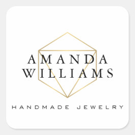 Chique Faux Gold Edelsteen Sieraden Designer Wit Vierkante Sticker