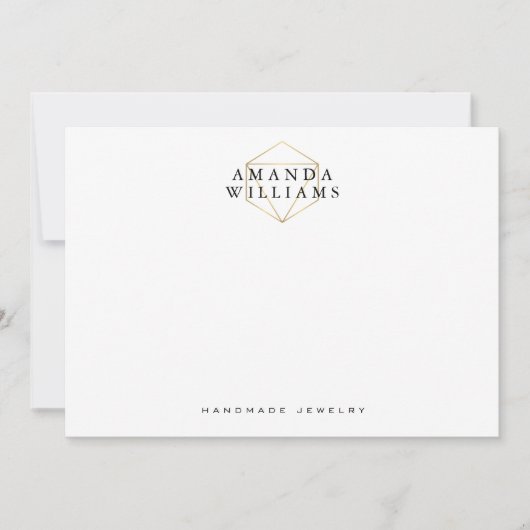 Chique Faux Gold Edelsteen Sieraden Platte Note Ka Notitiekaartje (Voorkant)