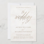 Chique Faux Gold en Beige Textured Wedding Kaart (Voorkant)