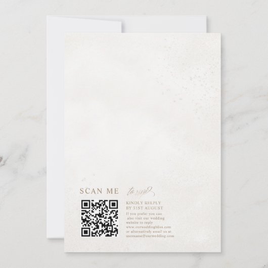 Chique Faux Gold en Beige Textured Wedding Kaart (Achterkant)