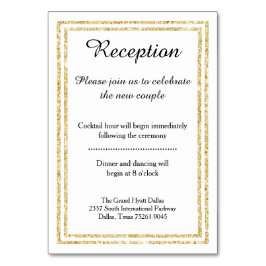Chique Faux Gold Glitter Trim - Receptie invoegen  Kaart