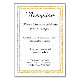 Chique Faux Gold Glitter Trim - Receptie invoegen  Kaart