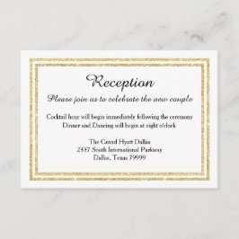 Chique Faux Gold Glitter Trim-Receptie Uitnodiging Informatiekaartje