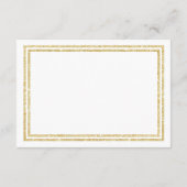 Chique Faux Gold Glitter Trim-Receptie Uitnodiging Informatiekaartje (Achterkant)