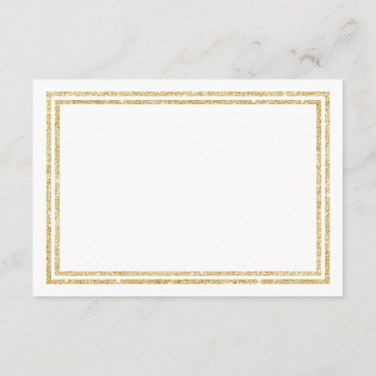 Chique Faux Gold Glitter Trim-Receptie Uitnodiging Informatiekaartje (Achterkant)