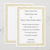 Chique Faux Gold Glittered Trim - 5x7 bruiloft uit Kaart (Voorkant / Achterkant)