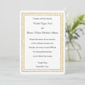 Chique Faux Gold Glittered Trim - 5x7 bruiloft uit Kaart (Staand voorkant)