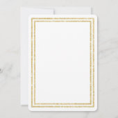 Chique Faux Gold Glittered Trim - 5x7 bruiloft uit Kaart (Achterkant)
