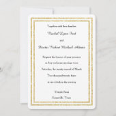 Chique Faux Gold Glittered Trim - 5x7 bruiloft uit Kaart (Voorkant)