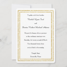 Chique Faux Gold Glittered Trim - 5x7 bruiloft uit Kaart