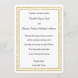 Chique Faux Gold Glittered Trim - 5x7 bruiloft uit Kaart
