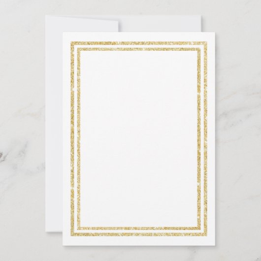 Chique Faux Gold Glittered Trim - 5x7 bruiloft uit Kaart (Achterkant)