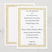 Chique Faux Gold Glittered Trim - 5x7 bruiloft uit Kaart (Voorkant / Achterkant)