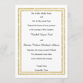 Chique Faux Gold Glittered Trim - 5x7 bruiloft uit Kaart