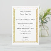Chique Faux Gold Glittered Trim - 5x7 bruiloft uit Kaart (Staand voorkant)