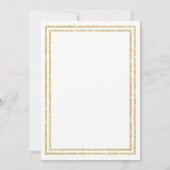 Chique Faux Gold Glittered Trim - 5x7 bruiloft uit Kaart (Achterkant)