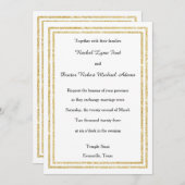 Chique Faux Gold Glittered Trim - 5x7 bruiloft uit Kaart (Voorkant / Achterkant)