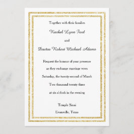 Chique Faux Gold Glittered Trim - 5x7 bruiloft uit Kaart