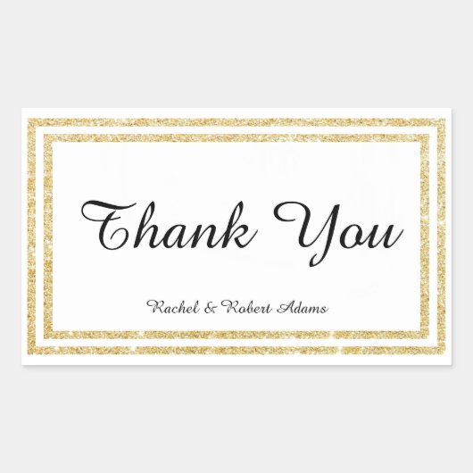 Chique Faux Gold Glittered Trim - Rechthoek Sticke Rechthoekige Sticker (Voorkant)