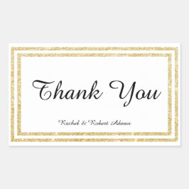 Chique Faux Gold Glittered Trim - Rechthoek Sticke Rechthoekige Sticker