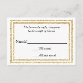 Chique Faux Gold Glittered Trim - RSVP-kaart RSVP Kaartje