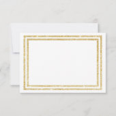 Chique Faux Gold Glittered Trim - RSVP-kaart RSVP Kaartje (Achterkant)
