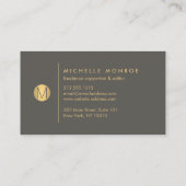 Chique Faux Gold Minimalistisch Monogram Visitekaa Visitekaartje (Achterkant)