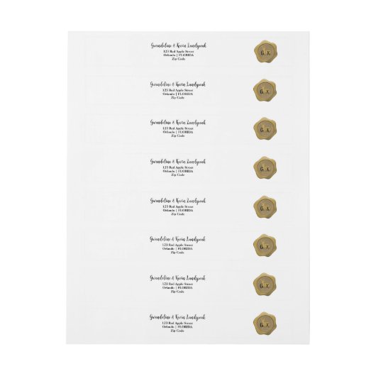 Chique Faux Gold Wax Seal Glitter Herten Bruiloft (Vel)