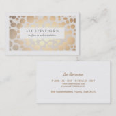 Chique Faux Goud Blad Cirkel Patroon Linnen Look Visitekaartje (Voorkant / Achterkant)