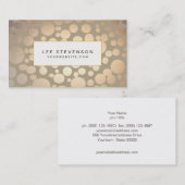 Chique Faux Goud Blad Cirkels Taupe Look Visitekaartje (Voorkant / Achterkant)