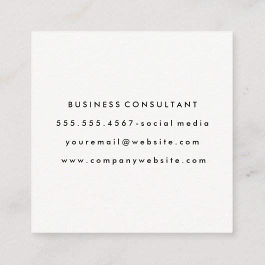 Chique Faux Goud Geborsteld Glamour Vierkante Visitekaartje (Achterkant)