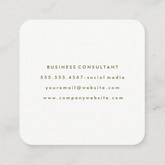 Chique Faux Goud Geborsteld | Kunstmatige inktspat Vierkante Visitekaartje (Achterkant)