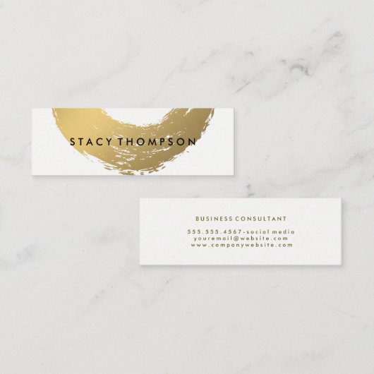 Chique Faux Goud Geborsteld Mini Visitekaartje (Voorkant / Achterkant)