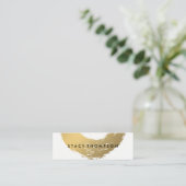 Chique Faux Goud Geborsteld Mini Visitekaartje (Staand voorkant)