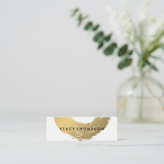 Chique Faux Goud Geborsteld Mini Visitekaartje (Staand voorkant)