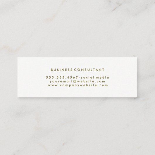 Chique Faux Goud Geborsteld Mini Visitekaartje (Achterkant)