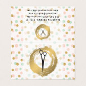 Chique Faux Goud Geborsteld | Polka Dots Glitter Visitekaartje (Buitenkant ongevouwen)