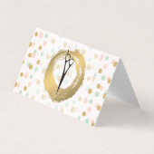 Chique Faux Goud Geborsteld | Polka Dots Glitter Visitekaartje (Voorkant)
