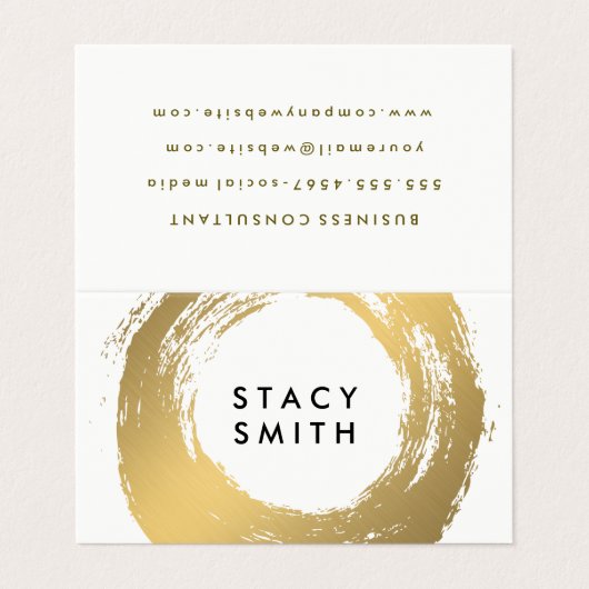 Chique Faux Goud Geborsteld Visitekaartje (Buitenkant ongevouwen)