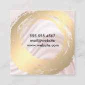 Chique Faux Goud Geborsteld Zijde Drapery Vierkante Visitekaartje (Achterkant)