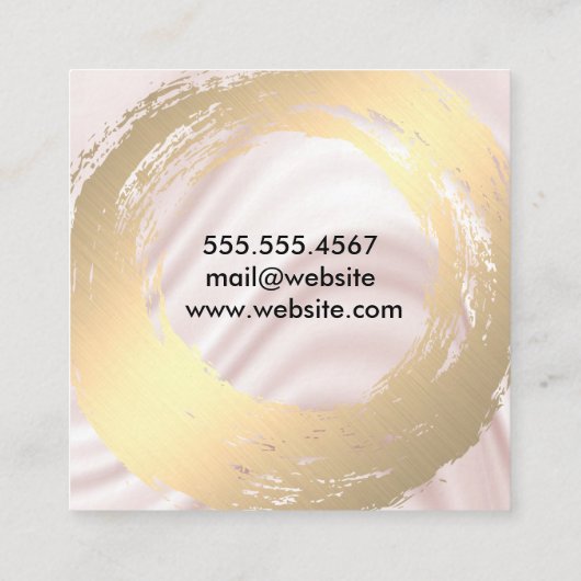 Chique Faux Goud Geborsteld Zijde Drapery Vierkante Visitekaartje (Achterkant)