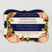 CHIQUE FAUX GOUD | ROOS BRUILOFT UITNODIGING (Voorkant / Achterkant)