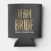 Chique Faux Goud Zwart Team Bruid Bachelorette Par Blikjeskoeler (Voorkant)