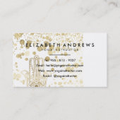 Chique faux gouden confetti hamsa hand van Fatima Visitekaartje (Achterkant)