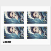 Chique Faux Gouden Folie Confetti Foto Afstuderen Rechthoekige Sticker (Vel)