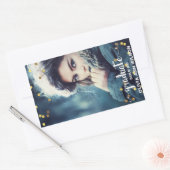 Chique Faux Gouden Folie Confetti Foto Afstuderen Rechthoekige Sticker (Envelop)