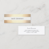 Chique Faux Gouden Folie Gestreept Modern Mini Visitekaartje (Voorkant / Achterkant)