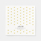 Chique faux gouden harten patroon op witte bruilof servet (Voorkant)