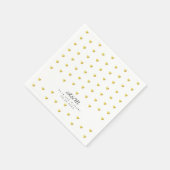 Chique faux gouden harten patroon op witte bruilof servet (Hoek)