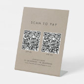 Chique Faux Kraft Business 2 Apps Scannen om te be Reclamebord Met Voetstuk (Voorkant)